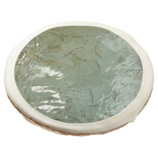 Water-Covered Rock Slab Nature Photo Sugar Cookie (Angled)