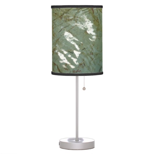 Water-Covered Rock Slab Nature Photo Table Lamp (Left)