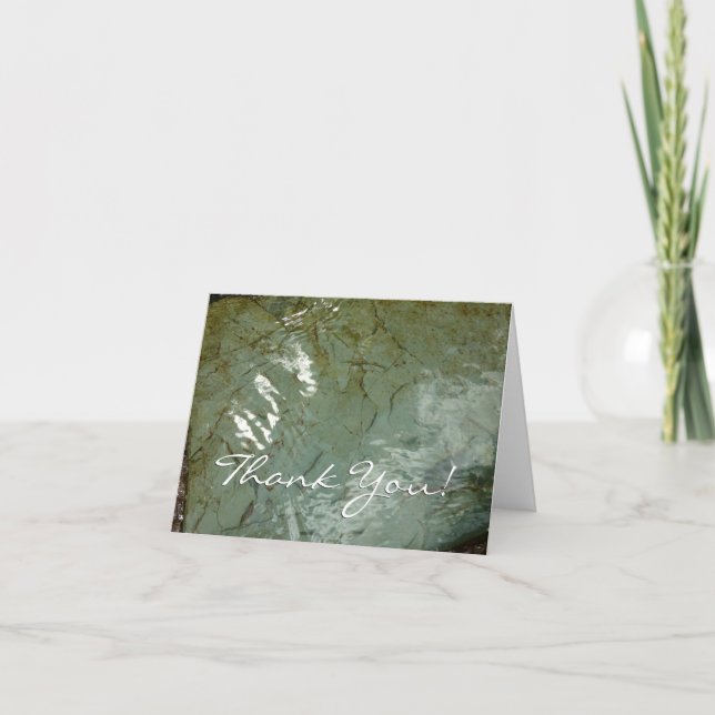 Water-Covered Rock Slab Nature Photo Thank You Card (Front)