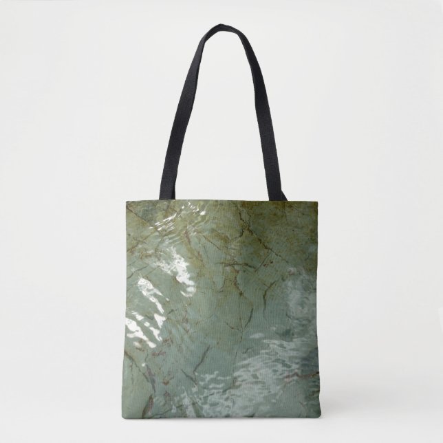 Water-Covered Rock Slab Nature Photo Tote Bag (Front)