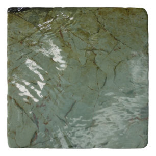 Water-Covered Rock Slab Nature Photo Trivet