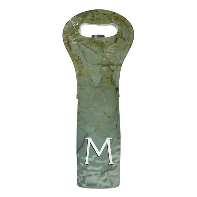 Water-Covered Rock Slab Nature Photo Wine Bag (Front)