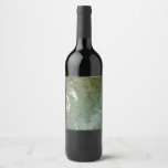 Water-Covered Rock Slab Nature Photo Wine Label