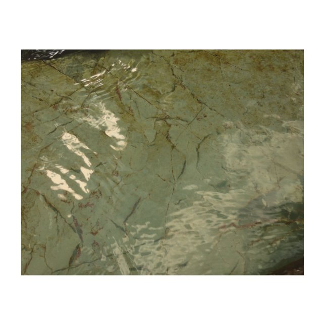 Water-Covered Rock Slab Nature Photo Wood Wall Art (Front)