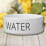 Water Custom Simple Text Pet Bowl<br><div class="desc">Add your text and create personalized pet water or food bowl. Click CUSTOMIZE to change the background or text color. You can TRANSFER this DESIGN on other Zazzle products and adjust it to fit most of the Zazzle items. You can also click the CUSTOMIZE button to add, delete or change...</div>