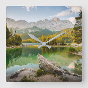 Water Dachstein Mountains Lake Germany Square Wall Clock