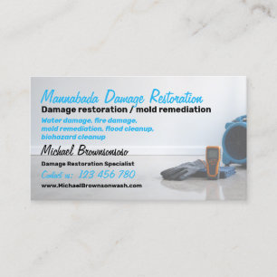 Water Damage Restoration Service Mold Remediation Business Card
