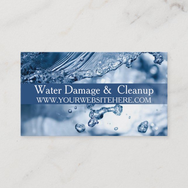 Water Damage Service and Cleanup Business Card (Front)