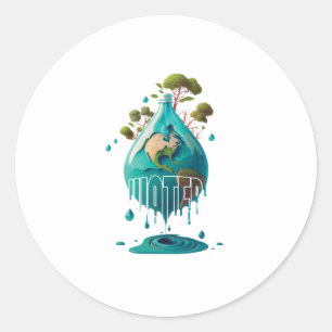 water day classic round sticker