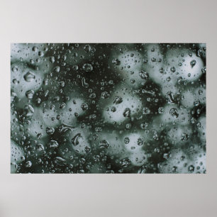 Water dew on glass poster