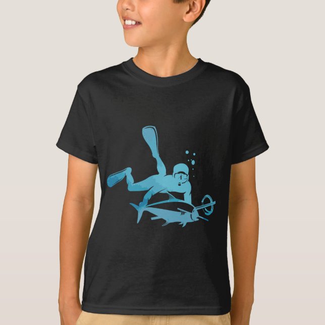 Water Diving Spear Fishing Fisherman Gift Spearfis T-Shirt (Front)