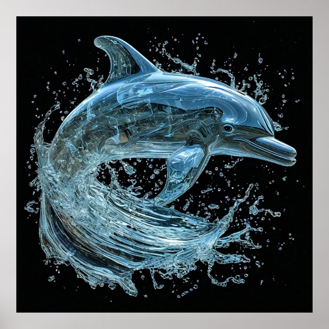 🐬 Water Dolphin Art Ocean Decor Gift For Home 🎁 (Front)