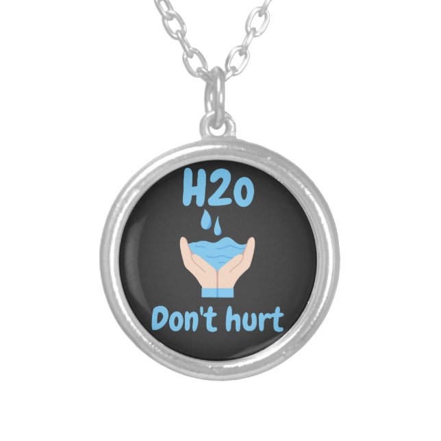 water don't hurt silver plated necklace (Front)