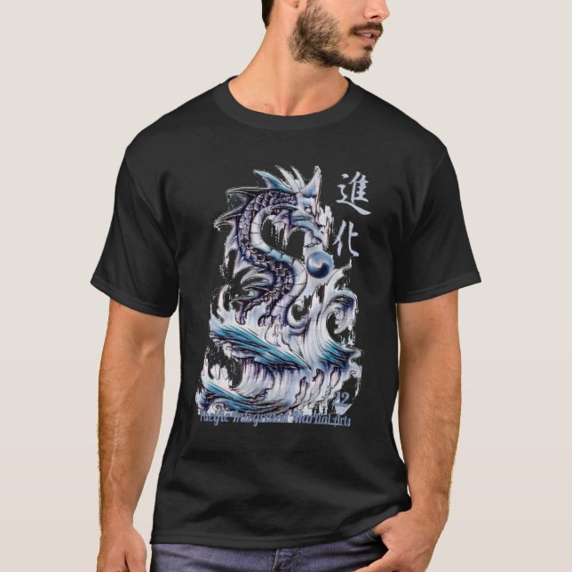 Water Dragon 22 Yin Yang Kanji T-Shirt (Front)