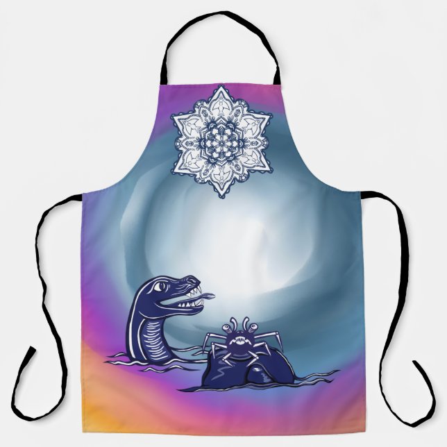 Water Dragon And Monster Crab Apron (Front)
