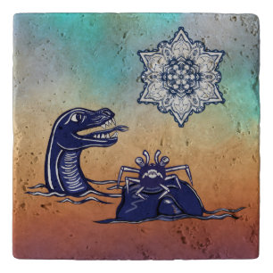 Water Dragon And Monster Crab Trivet