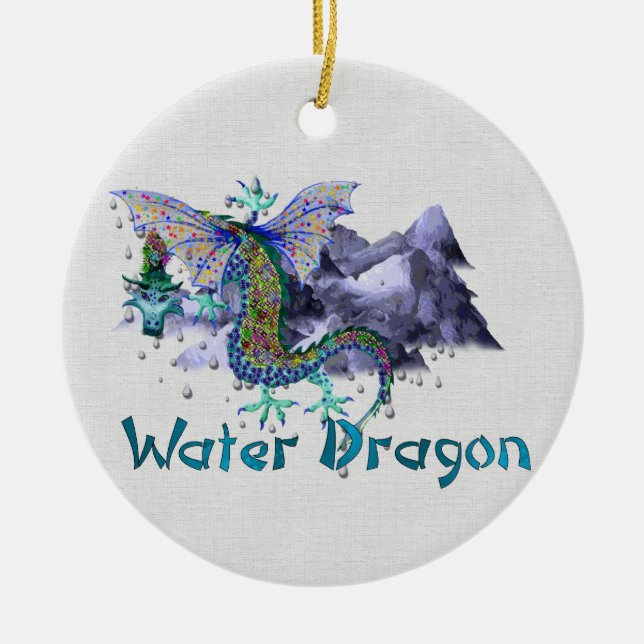 Water Dragon Ceramic Ornament (Front)
