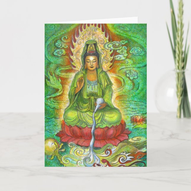 "Water Dragon" Kuan Yin Greeting Card (Front)