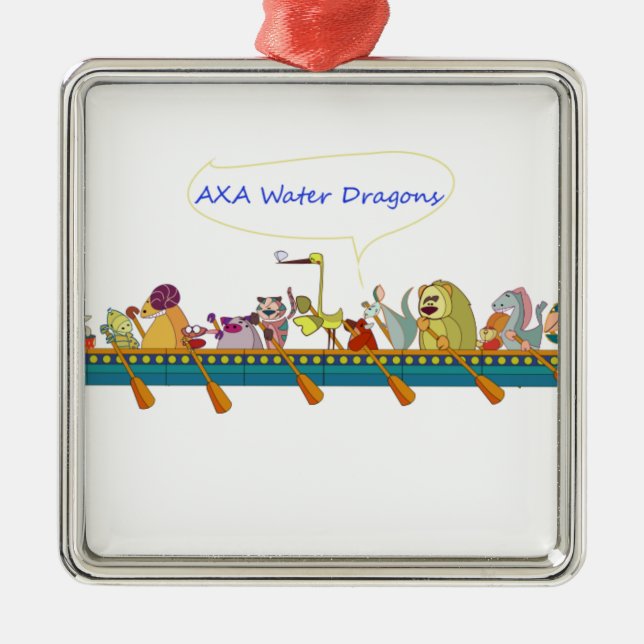 Water Dragon Metal Ornament (Front)