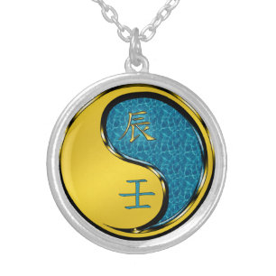 Water Dragon Silver Plated Necklace