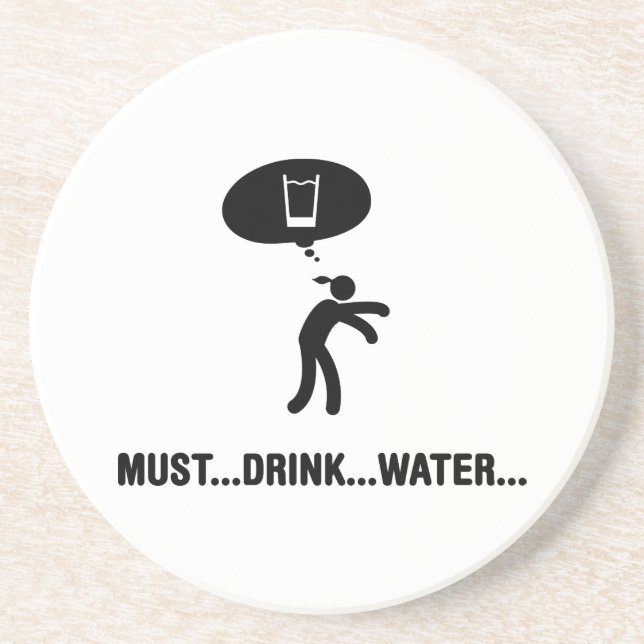 Water Drinker Drink Coaster (Front)