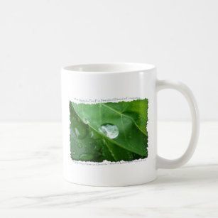 Water Drip on Leaf Water Conservation Design Coffee Mug