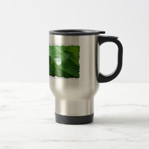 Water Drip on Leaf Water Conservation Design Travel Mug