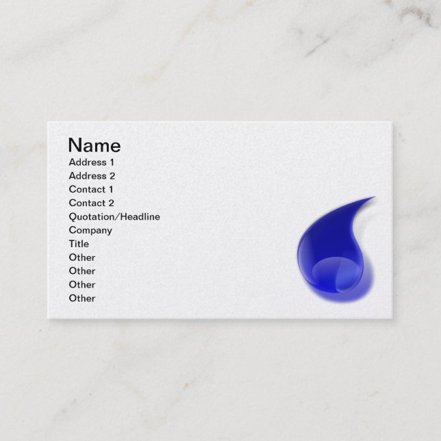 water_drop_2_Vector_Clipart Business Card (Front)