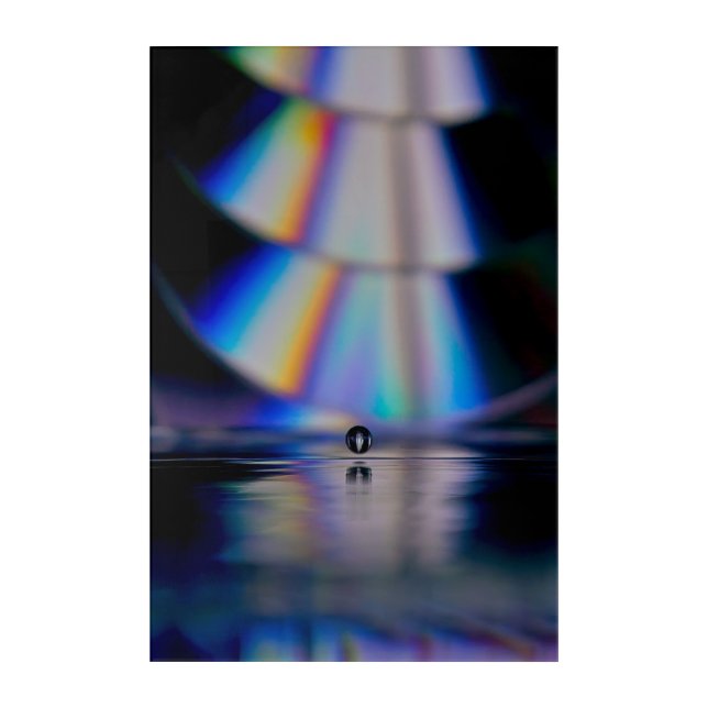 Water Drop and Its Reflection Acrylic Print (Front)