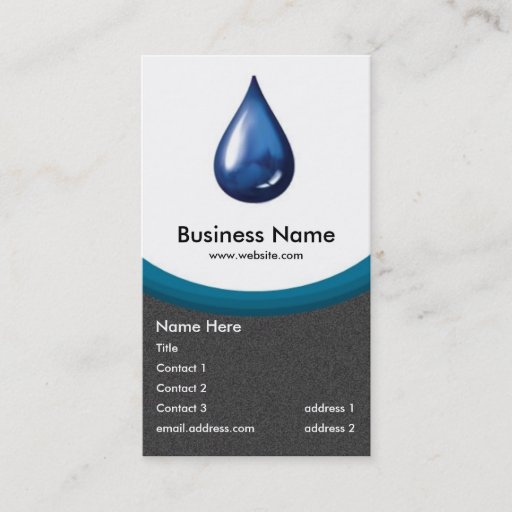 Customizable Water Drop business card