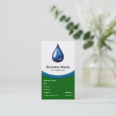 Water Drop business card -green grass (Standing Front)