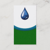 Water Drop business card -green grass (Back)