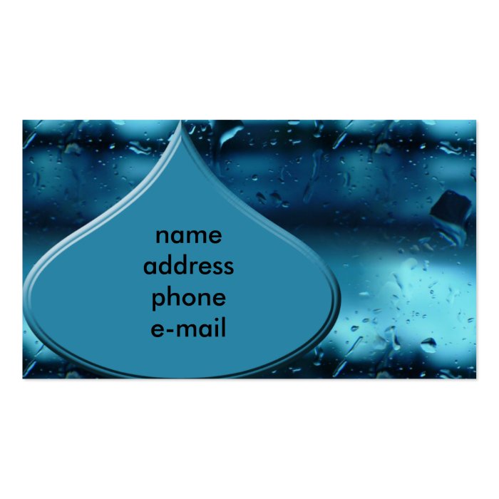 water drop, business card template