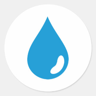 Water drop classic round sticker