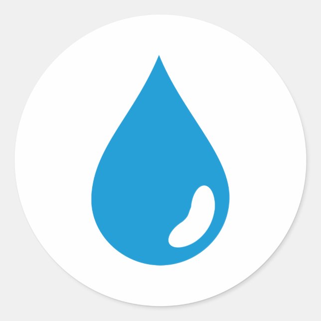 Water drop classic round sticker (Front)