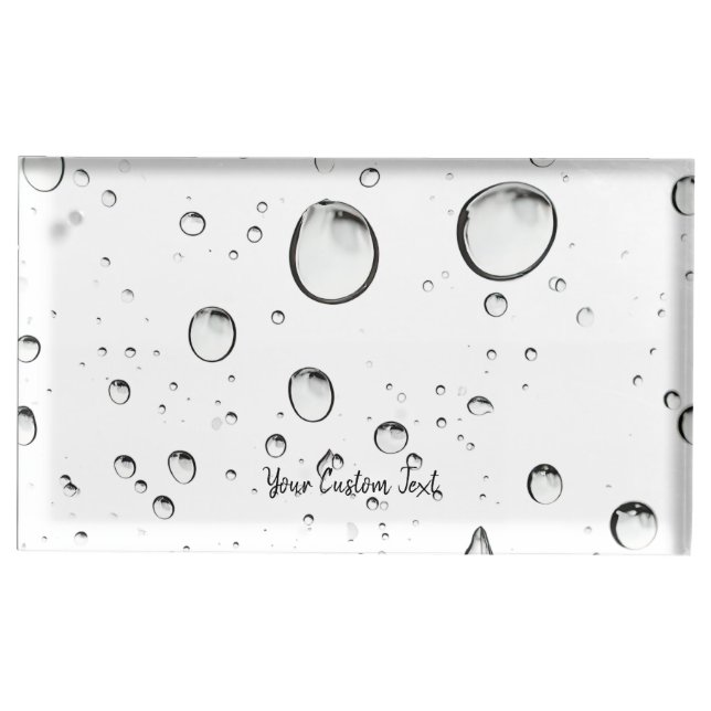 Water Drop Custom Name Place Card Holder (Front)