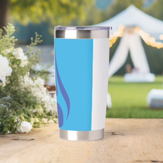 Water Drop design on  white thermal tumbler