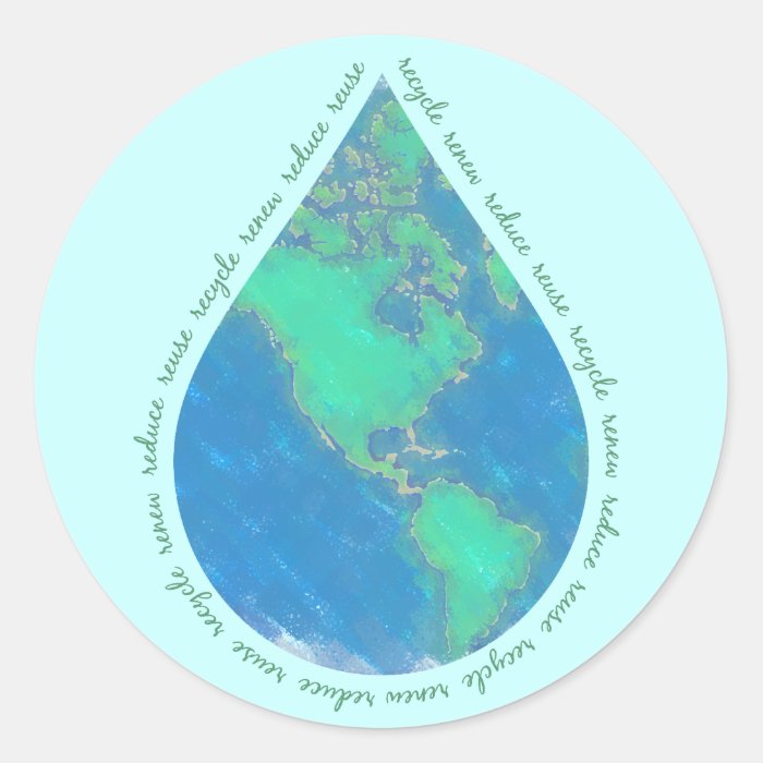 Water Drop Earth Stickers