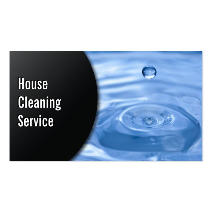 Water Drop House Cleaning Business Card