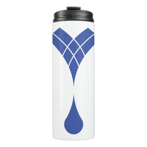 water drop logo on thermal tumbler
