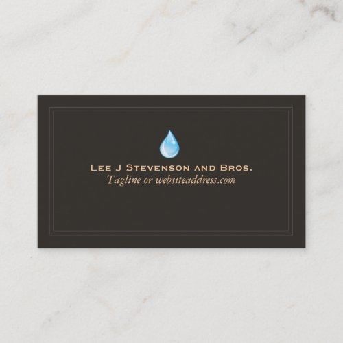 Water Drop Logo Plumber and Water Treatment Business Card