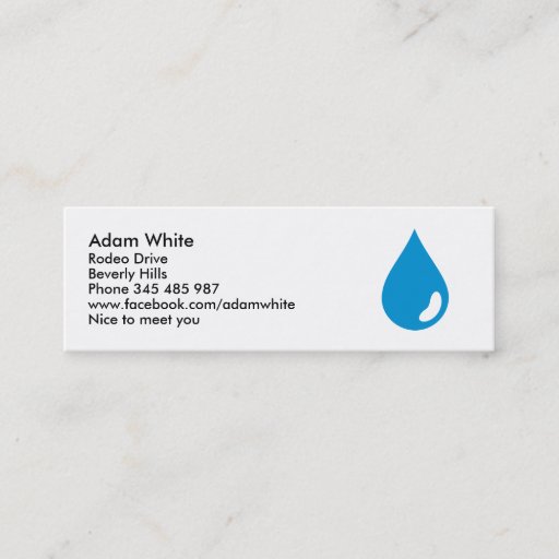 Customizable Water drop business cards
