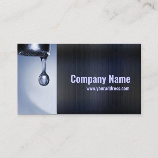 Customizable Water Drop Plumber Business Card