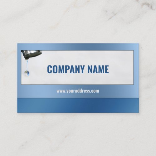 Water Drop Plumber Service Blue Card Business Card Template