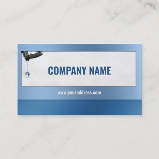 Customizable Water Drop Plumber Service Blue Card Business Card Template