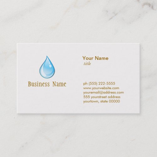 Water Drop Plumbing Business Card