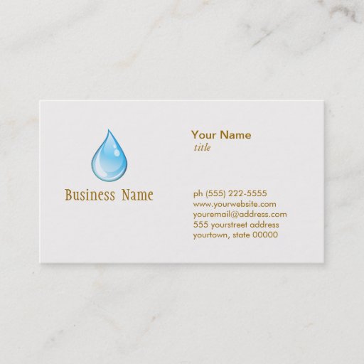 Customizable Water Drop Business Card