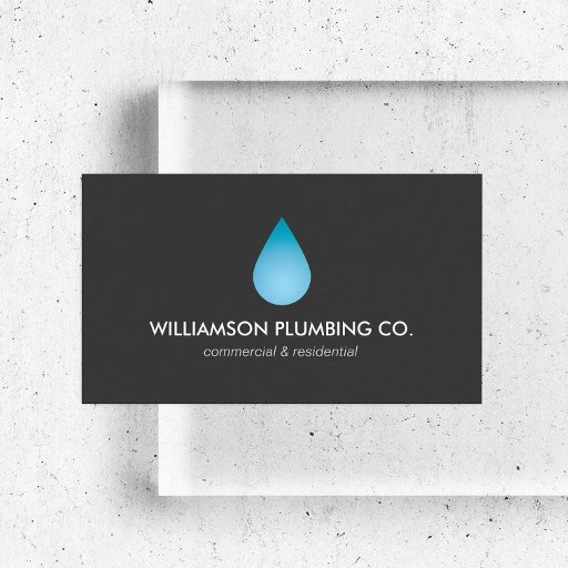Customizable Water Drop Plumbing, Plumbers Business Card