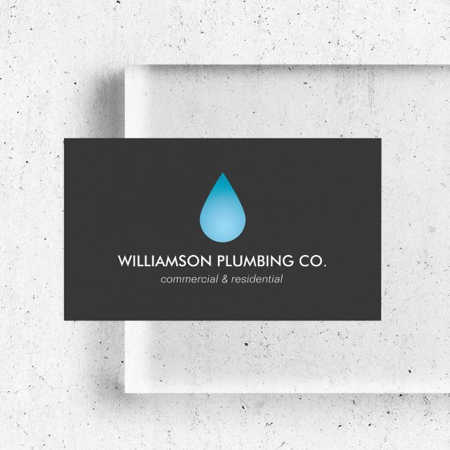 Water Drop Plumbing, Plumbers Business Card (Creator Uploaded)