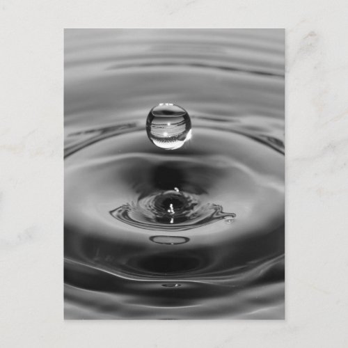 Water drop slow motion art design postcard